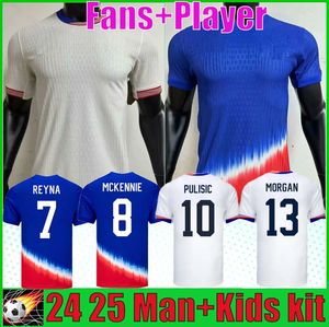 USAS 24 25 Pulisic Futbol Formaları Reyna Aaronson Weah McKennie 2024 Copa America Amerika Birleşik Devletleri Maillot De Futol Ferreira Morgan Futbol Gömlek Oyuncuları Versiyon