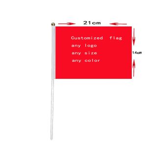 アクセサリーカスタム14x21cm 10pcsプラスチック製の旗の手を振る旗