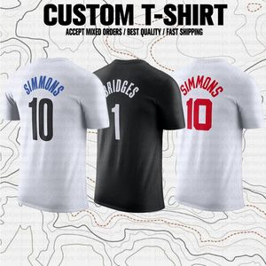 Mikal Bridges Ben Simmons Basketball-Sportclub-Fans, kurzärmeliges T-Shirt, Performance-Übungs-T-Shirts