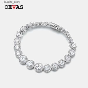 チャームブレスレットOEVAS％925スターリングシルバー10.8ct Moissaniteダイヤモンド女性用