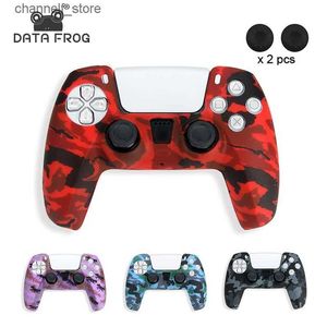 Spelkontroller Joysticks Data Frog Silicone Fall för PlayStation 5 Skydd Cover Skin Joystick Thumb Stick Grips Cap för Controllery240322