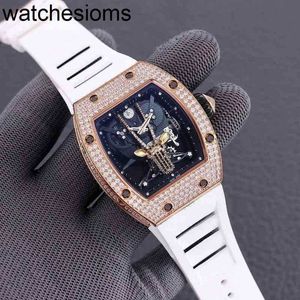 RicharsMill Luxury Wristwatch Business Leisure Sky Star Series Automatic Machinery Full Drill Case Tape Watch