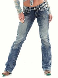 Blue Washed Casual Tight Jeans Slim Fit Mid Stretch Slant Pockets Skinny Womens Denim Clothing 240307