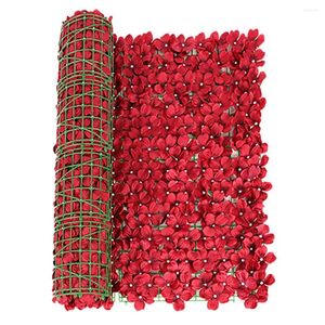 Decorative Flowers Fake Fence Trellis Wall Decoration Artificial Flower Privacy Screen Outdoor Garden Balcony Hedge Home Decor