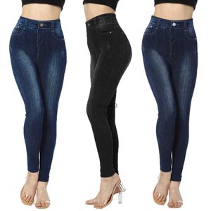 Damskie dżinsy damskie pantalon płynne nogi damskie wydrukowane jeggingi bawełny 2022 seksowne dziewczęta dzianiny sztuczne dżinsy dżinsowe fitness Legsl2403