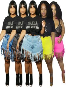 L4XL plus größe frauen kleidung frauen jean-shorts quaste schlankheits-denim-shorts frauen beiläufige gerade frauen jeans pants5291933