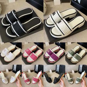 Designer womenslippers women rubber sandals slider canvas fashionable beach sandals summer women menprinted slippers neutral slippers flat shoes