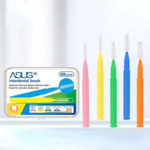 Bürste 60 Stück 0,61,5 mm Interdentalbürsten Gesundheitspflege Zahn PushPull Entfernt Lebensmittel und Plaque Bessere Zähne Mundhygienewerkzeug