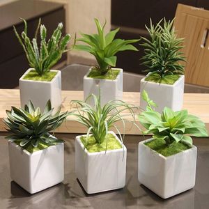 Decorative Flowers Artificial Cactus Bonsai Fake Succulent Plants Ornaments Plastic Landscape Simulation For Home Desktop Decoration