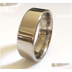 Band Rings Wholesale 50Pcs Sier 8Mm Flat Men Women Comfort Fit 316L Stainless Steel Engagement Finger Brand New Drop Delivery Dhgarden Dhhsx
