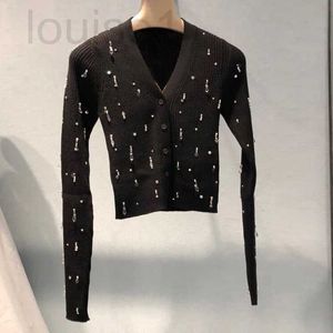 حياكة المرأة Tees Designer Miu Diamonds Diamonds Cardigan Cardigan V-Neck متعدد الاستخدام