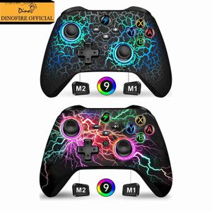 Spelkontroller Joysticks Dinofire Wireless Pro Controllers för Nintendo Switch GamePad med cool LED/Turbo/Vibration/Motion Remote för Android/iOS/PCY240322