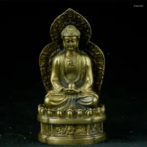 Dekorative Figuren, besondere antike tibetische Messing-handgefertigte Sakyamuni-Buddha-Statue