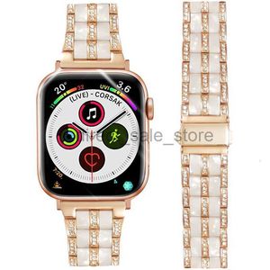 Suitable for Apple watch band 42mm 38mm 40mm 41mm 44mm 45mm 49mm iwatch 6 5 4 3 2 Strap with Five Beads Metal Resin Watch Strap iWatch8-1 Generation SE Watch Strap