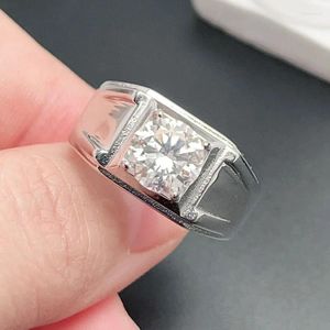 Cluster-Ringe aus 925er-Silber, D-Farbe, Moissanit-Herrenring, 8 mm, VVS-Qualität, 2 Karat, vergoldet, kann die Diamantprüfung bestehen