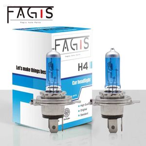 Outras luzes de carro Fagis 2 peças marca americana H4 12V 60/55W faróis de carro brancos ultra brilhantes luzes de carro azuis luzes de driver de lâmpada halógena vidro de quartzo UVL204