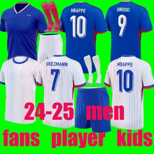 2024-2025 MBAPPE KANTE BENZEMA Soccer Jersey GRIEZMANN PAVARD Men shirt KIMPEMBE SALIBA VARANE DEMBELE Football uniform
