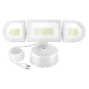 IMAIHOM 65 W Outdoor, 6500LM Wtyczka LED LED z 3 regulowanymi głowicami, wodoodporne światło powodziowe IP65, 6500k zewnętrzne światła bezpieczeństwa dla garażu na podwórku