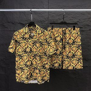 Stylowy hawajski projektant męskiej koszuli Casual Shirt Set Floral Alphabet 3D Printed Summer Beach Resort Shirt Set Rozmiar M-XXXL #010