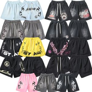 Men's Shorts Hellstar Mens Designer Shorts Cotton Studios Pants X4 Ins High Street Women's Pants