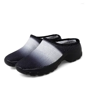 774 المشي نساء حذاء Slip-on Mesh العلوي النعال غير الرسمية الحمام صندل السباحة السميكة من الأرض 40271 58059