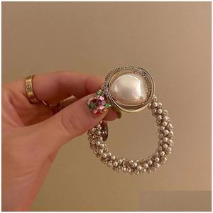 Other Fashion Accessories Heavy Industry Pearl Hair Ring Headrope Headwear Small Tie Horse Tail Rope Light Luxury Drop Delivery Ot2Jz
