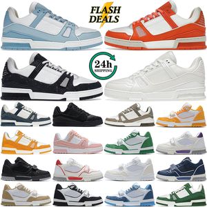 Buty designerskie dla mężczyzn trenerzy Treakery modowe Black White Triple Denim granatowy ciemnozielony Orange Tour Yellow Pink Rose Mens na świeżym powietrzu tenis