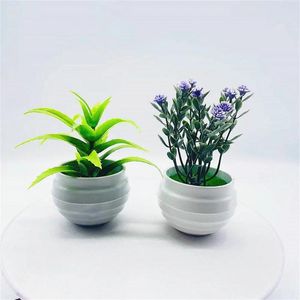 装飾的な花ミニデスクトップ小さな鉢植人工アロエベラ植物ボンサイフェイクフラワーデスクデコレーションホームガーデン