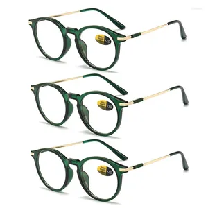 Occhiali da sole Ladies in stile trendy gli occhiali da lettura in moda telaio rotondo Hyperopia blu bloccante e occhio da prescrizione