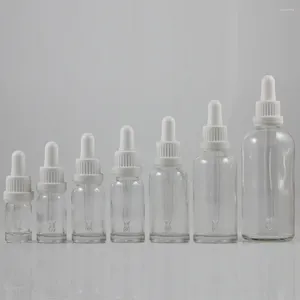 Storage Bottles Wholesale Empty Transparent 5ml E Liquid Bottle Dropper Glass For Cosmetic Packaging With Plastic Lid