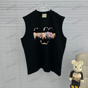 Men Tank Tops Sleeveless Shirt Prue Cotton Material Colorful Print Breathable Men Workout Fitness Basketball Top Tee