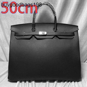 Sacola dos homens hanbags designer bolsa bolsas 50cm portátil platina couro genuíno para homens grande viagem casual bolsa