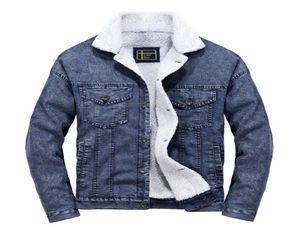 Mens Denim Jacket With Fur Men Autumn Winter Denim Jacket Warm Coat Men 2019 Upset Long Sleeve Loose Jeans Thick Outwear3062673