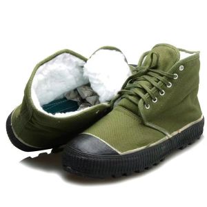 Ayakkabılar kış hightop artı kadife yastıklı erkekler kış emek koruma pamuk ayakkabı iş sitesi yeşil kauçuk ayakkabılar spor ayakkabı