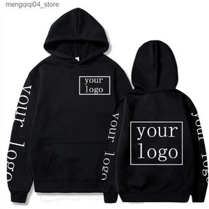 Herrtröjor tröjor ditt eget design varumärke /bild personliga anpassade män kvinnor text diy sweatshirt casual hoody kläder mode nya Q240322