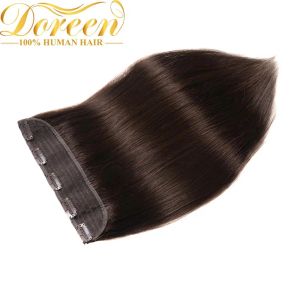 Pezzo Doreen 100g 120g Biondo Marrone Brasiliano Clip Remy fatta a macchina in un unico pezzo Estensioni dei capelli umani 16 pollici 22 pollici