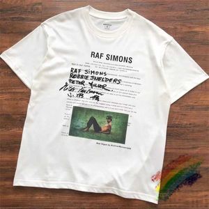 T-shirt da uomo 2024ss Raf Simons T Shirt Uomo Donna 1 1 T-shirt bianca Top Tee bianca di migliore qualità J240322