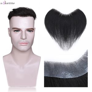 Парики Snoilite, мужские волосы с V-образной петлей, мужские волосы, натуральные волосы, человеческие волосы, передняя мужская система замены, шиньон, невидимое наращивание