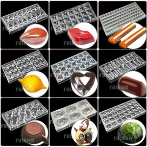 Belgian Polycarbonate Chocolate Molds Baking Cake Sweets Candy Bar Mould BonBon Confectionery Tools Bakeware 240311