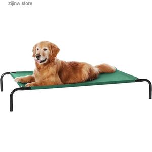 kennels pens Large dog bed and furniture base with metal frame for cooling and lifting 130 X 80 X 19 centimeters (length * width * height) green pet accessories Y240322