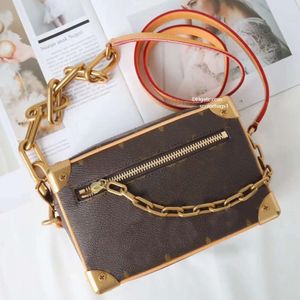 High version leather crossbody bag men women mini bags chain messenger Bag designer bag soft trunk cross body bags fashion Bag with box