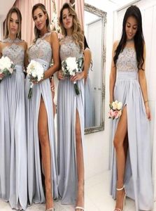 A Line 2020 Bridesmaid Dresses Maid of Honor Chiffon Backless Vintage Evening Dress Long Party Prom Gown7350272