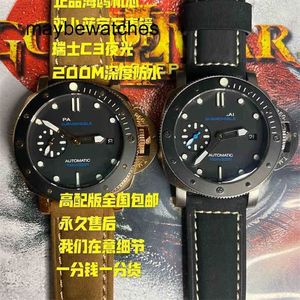 Panerai Luminors vs 공장 최고 품질 자동 시계 P900 자동 시계 최고 클론 PEI 군용 갈매기 완전 해양 스타 다이빙 라미운게 사파이어 대형 다이얼 S