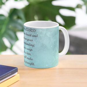 Tazze Proverbi 3:5-6 Versetti biblici incoraggianti Tazza da caffè Tazze da colazione Termiche da trasportare in ceramica