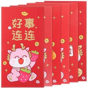 Gift Wrap 6 Pcs Stamping Year And Spring Festival Red Envelope Luck Money Bag The Cartoon Packets Paper