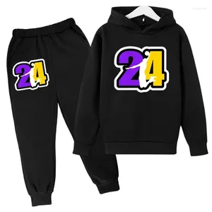 Clothing Sets Children Hoodies Pant Set Girls Boys3-12 Years Basketball 24 Print Toddler Leisure Coat Sports Suit Spring Autumn