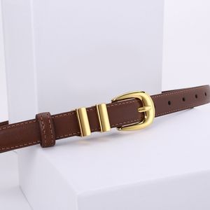 Thin designer belt for women genuine leather men belts square round buckle belt womens waistband vintage style luxury belt women fa0108 E4