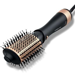 Hot-Air-Enstegs utblåsningstorkning och volumizer styling Hotborstar för långa hårtyper, negativa jon keramiska ovala fatblåsningstorkborste styler, (2.8