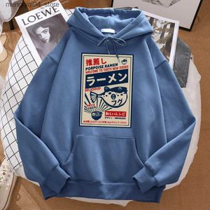 Men's Hoodies Sweatshirts Puffer Fish Ramen Japanese Menu Printed Mens Harajuku Oversized Clothes Creativity Street Sweatshirt Casual Men Hooded Q240322