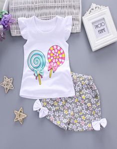 ZWY126ガールセット28年幼児の女の子の女の子の蝶衣装服夏のTシャツスカートファッションスタイルセット2PCSセット5925516